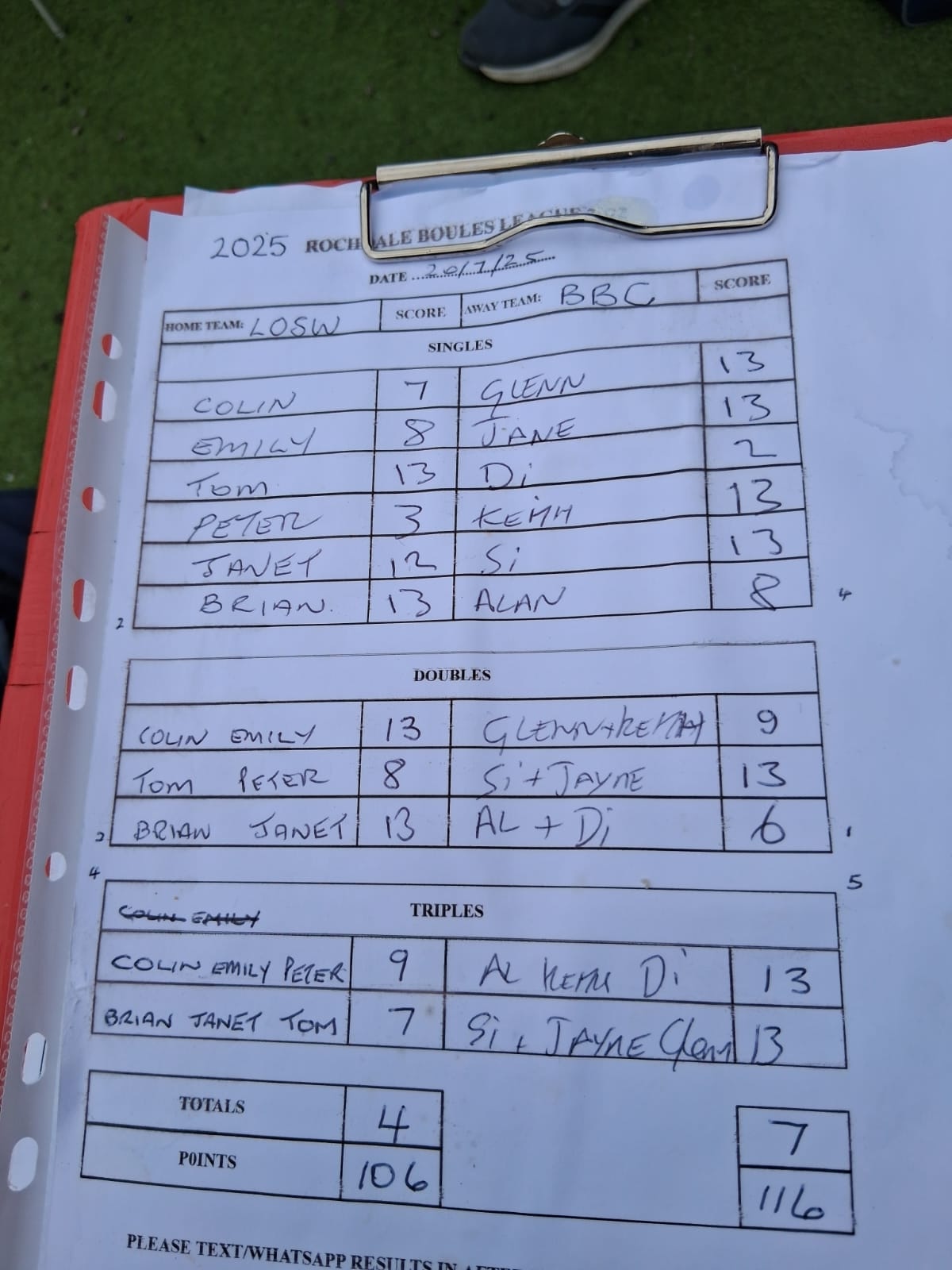 Match results image